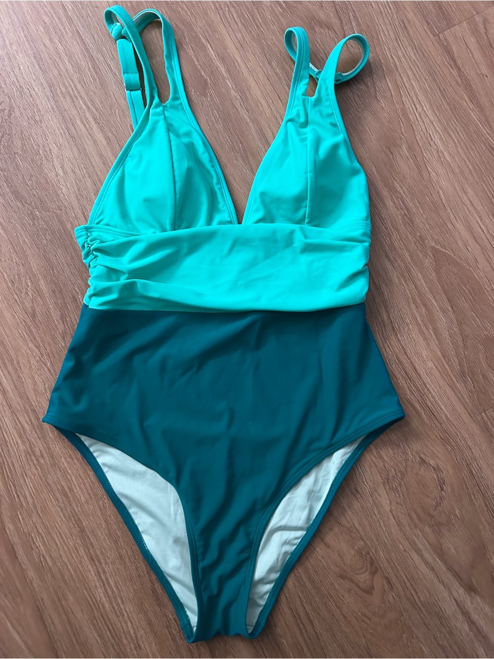 Women’s Two-Tone Teal One-Piece Swimsuit - New with Tags!